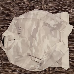 Women's VS Pink half zip beige calmo sweatshirt size large.